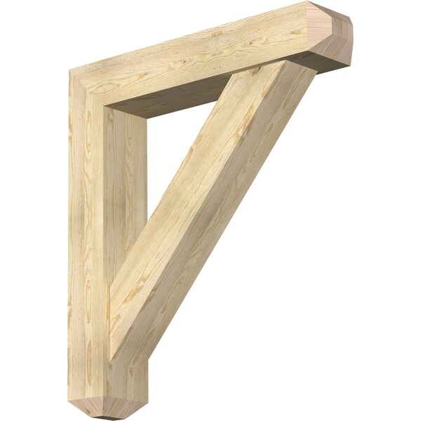 Ekena Millwork Traditional Craftsman Rough Sawn Bracket w/ Offset Brace, Douglas Fir, 8"W x 40"D x 44"H BKT0806X40X44TRA04RDF - main